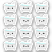 Kawaii badkuip spa badtijd herinnering Bujo planne Sticker (Voorkant)