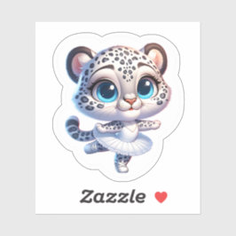 Kawaii Balerina Snow Leopard Stickers
