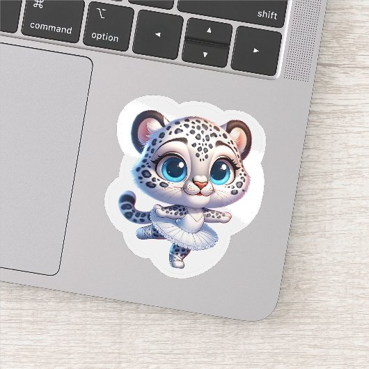 Kawaii Balerina Snow Leopard Stickers (Detail)