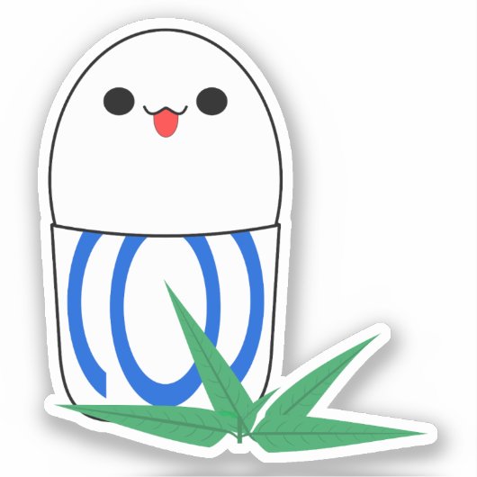 Kawaii Balut Ei Vinyl Sticker (Voorkant)