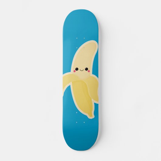 Kawaii banaan op blauw persoonlijk skateboard (Voorkant)