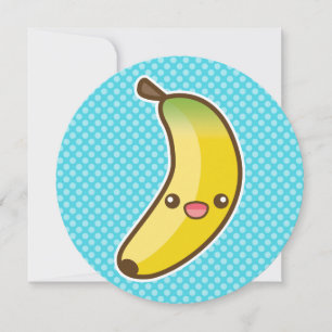 Kawaii Banaan Verjaardagsfeestje Kaart