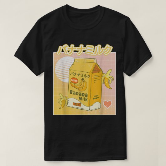 Kawaii Banana Milk Japanese Aesthetic Design T-shirt (Design voorkant)