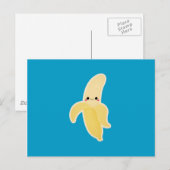 Kawaii Banana op blauw Briefkaart (Voorkant / Achterkant)