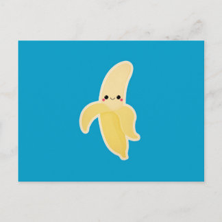 Kawaii Banana op blauw Briefkaart