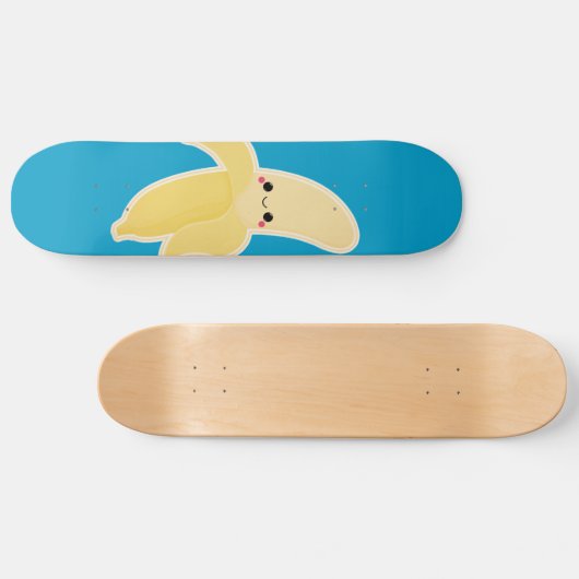 Kawaii Banana op blauw Persoonlijk Skateboard (Horizontaal)