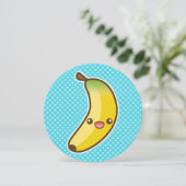 Kawaii Banana Verjaardagsfeest Kaart (Staand voorkant)