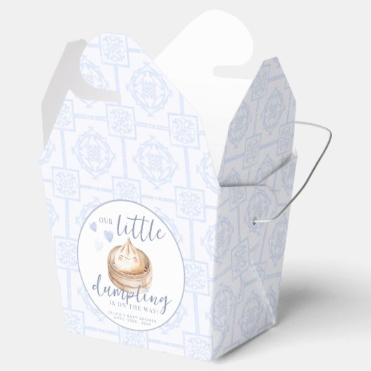 Kawaii Bao Baby shower gunstbox – Blauw Bedankdoosjes (Geopend)