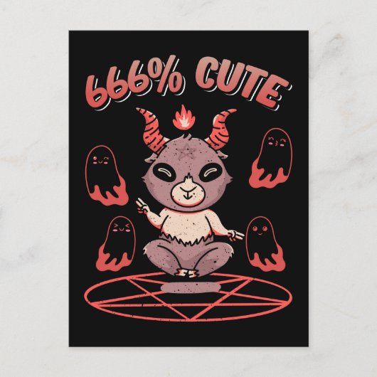 Kawaii Baphomet Occult Devil Goat Briefkaart (Voorkant)