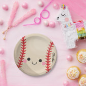 Kawaii Baseball Softball Kinder Gepersonaliseerde  Papieren Bordje (Feest)