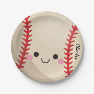 Kawaii Baseball Softball Kinder Gepersonaliseerde  Papieren Bordje