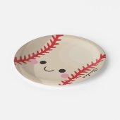 Kawaii Baseball Softball Kinder Gepersonaliseerde  Papieren Bordje (Gekanteld)