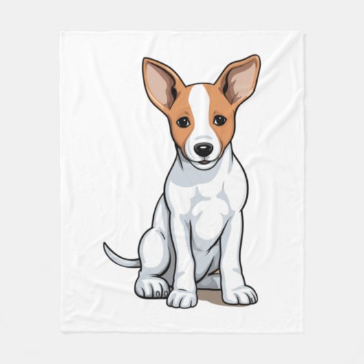 Kawaii Basenji Puppy Fleece Deken (Voorkant)