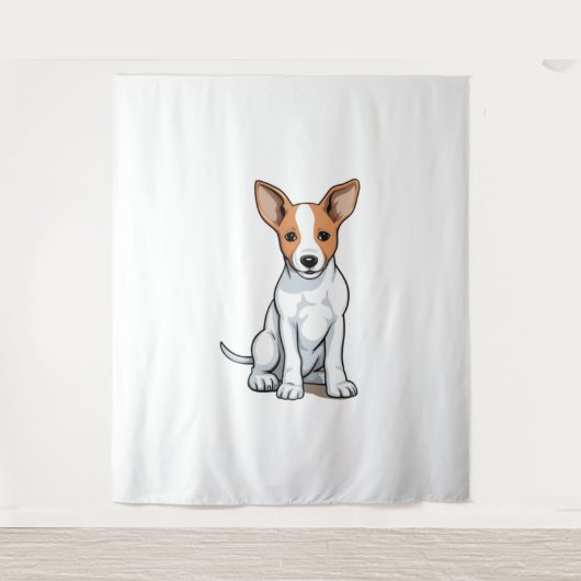Kawaii Basenji Puppy Wandkleed (Voorkant)