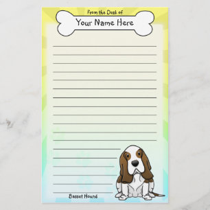 Kawaii Basset Hound Stationery Briefpapier