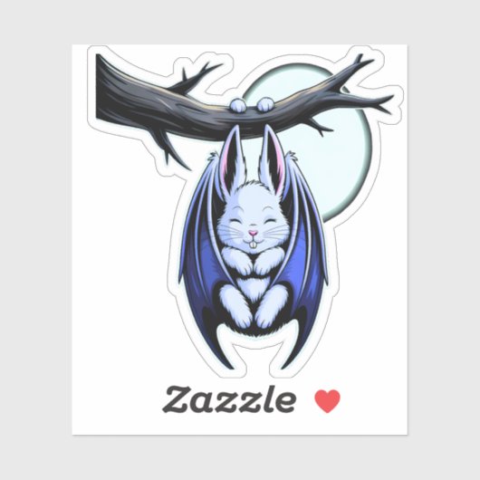 Kawaii Bat Bunny Spooky Schattige Sticker (Vel)