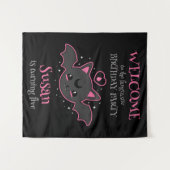 Kawaii Bat Halloween Birthday Party Wandkleed (Voorkant (horizontaal))