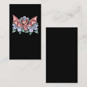 Kawaii Bat Pastel Gothic Flowers Visitekaartje (Voorkant / Achterkant)