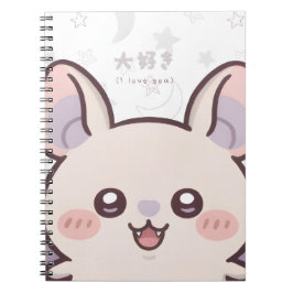 Kawaii Bat Pastel Notebook - "Daisuki" Notitieboek