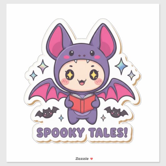 Kawaii Bat Sticker - Schattigee Halloween Bat Kost (Vel)