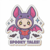 Kawaii Bat Sticker - Schattigee Halloween Bat Kost (Voorkant)