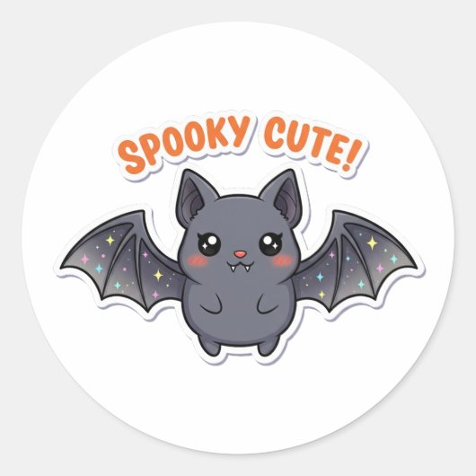 Kawaii Bat Sticker - Schattigee Halloween Vampire  (Voorkant)