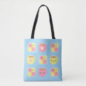Kawaii Battenberg Cake & Cup in Tea Tote Bag (Voorkant)
