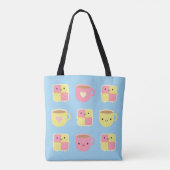 Kawaii Battenberg Cake & Cup in Tea Tote Bag (Achterkant)