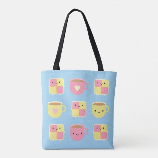 Kawaii Battenberg Cake & Cup in Tea Tote Bag (Achterkant)