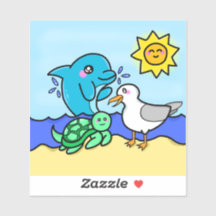 Kawaii Beach Vrienden Sticker