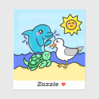 Kawaii Beach Vrienden Sticker