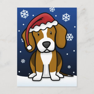 Kawaii Beagle Christmas Briefkaart