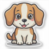 Kawaii Beagle Pup - Slaaphouding Sticker (Voorkant)