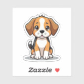 Kawaii Beagle Pup - Slaperige Pose Sticker (Vel)