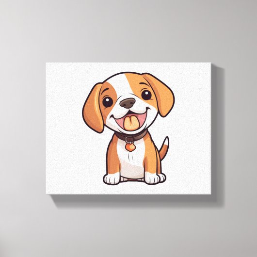 Kawaii Beagle Puppy Canvas Afdruk (Voorkant)