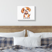 Kawaii Beagle Puppy Canvas Afdruk (Insitu (Slaapkamer))