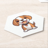 Kawaii Beagle Puppy Kartonnen Onderzetters (Schuin)