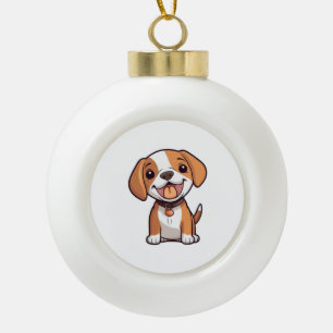 Kawaii Beagle Puppy Keramische Bal Ornament