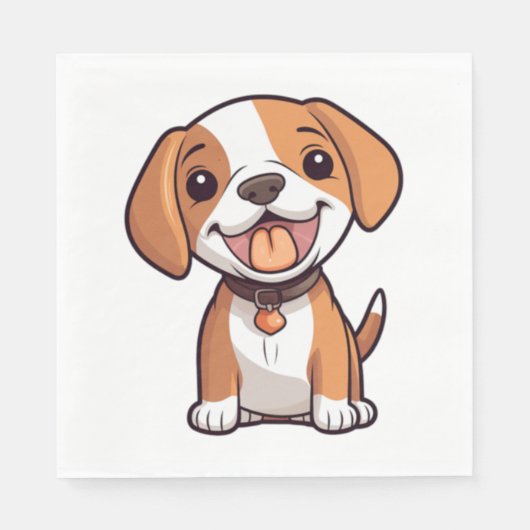Kawaii Beagle Puppy Servet (Voorkant)