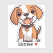 Kawaii Beagle Puppy Sticker (Vel)