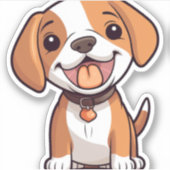Kawaii Beagle Puppy Sticker (Voorkant)