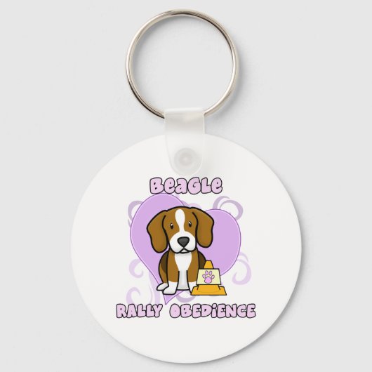 Kawaii Beagle Rally Obedience Sleutelhanger (Voorkant)
