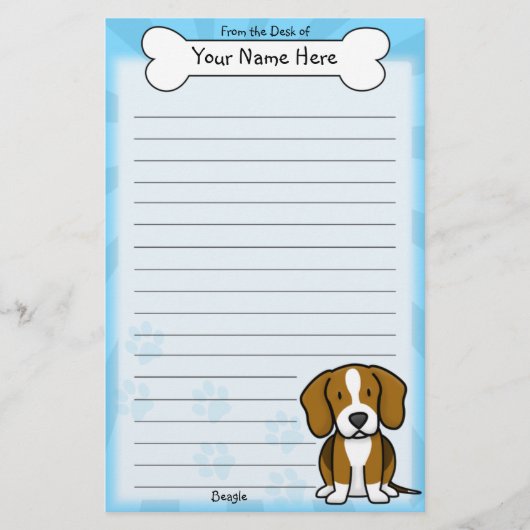 Kawaii Beagle Stationery Briefpapier (Voorkant)