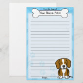 Kawaii Beagle Stationery Briefpapier (Voorkant / Achterkant)