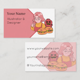 Kawaii Bear Burgers & Coffee – Esthetische Anime S Visitekaartje