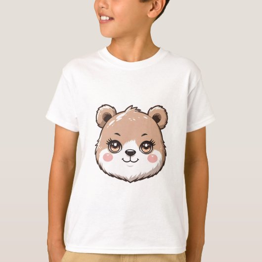 Kawaii Bear Head  T-shirt (Voorkant)