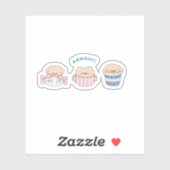 Kawaii Bear Sticker – Cute Pastel Cartoon Vinyl De (Vel)