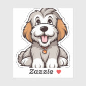 Kawaii Bearded Collie Puppy Sticker (Vel)