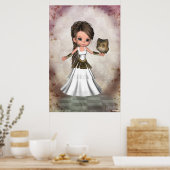 Kawaii Beauful Athena Greek Goddess Print (Keuken)