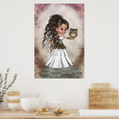 Kawaii Beauful Athena Greek Goddess Print (Keuken)